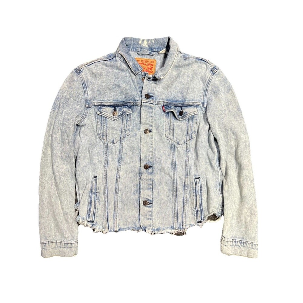 Vintage Levi’s Denim Jacket Distressed Thrashed Denim Button Up Jacket Western